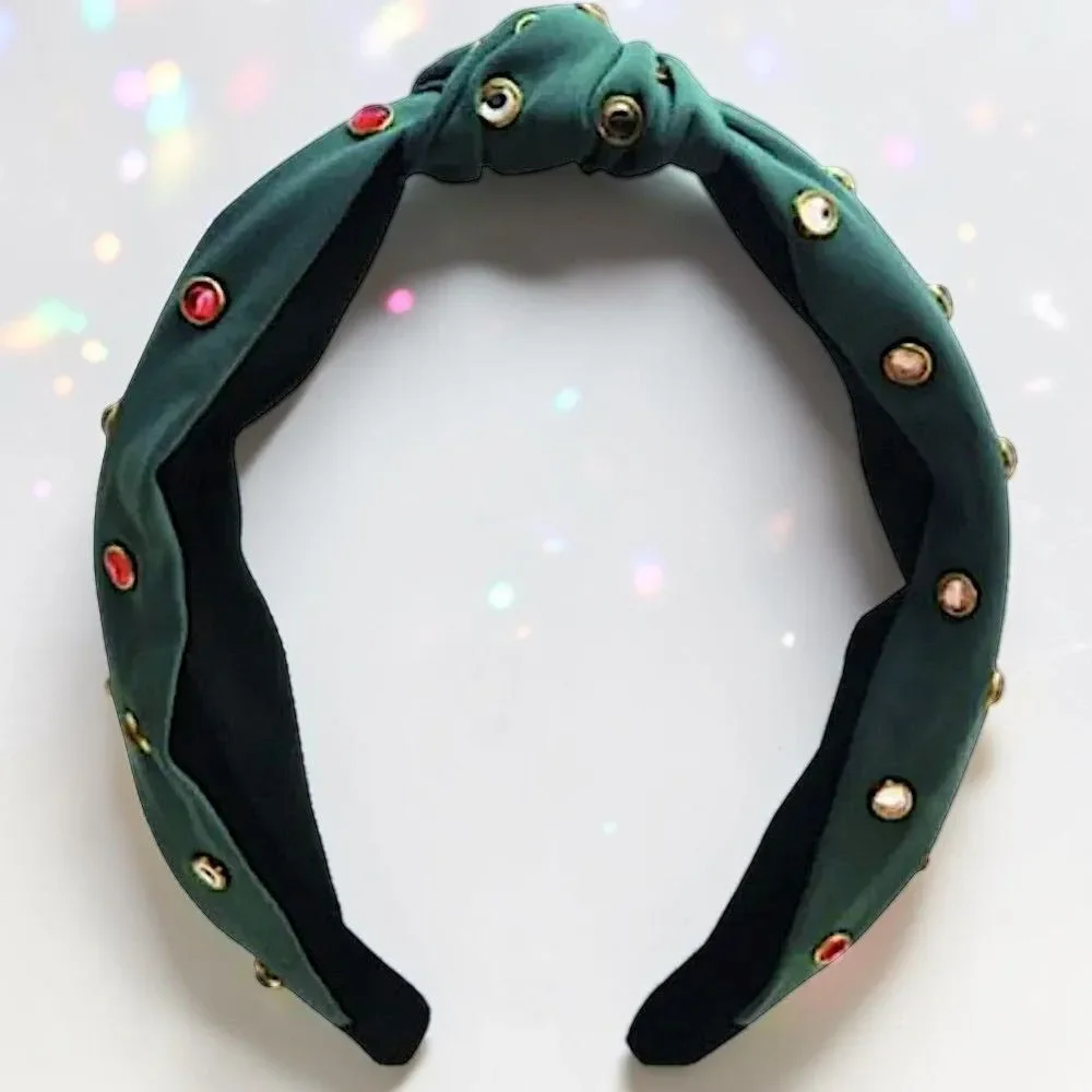 ZAXIE by Stefanie Taylor - Padded Jewel Headband - GREEN NWT MSRP $48